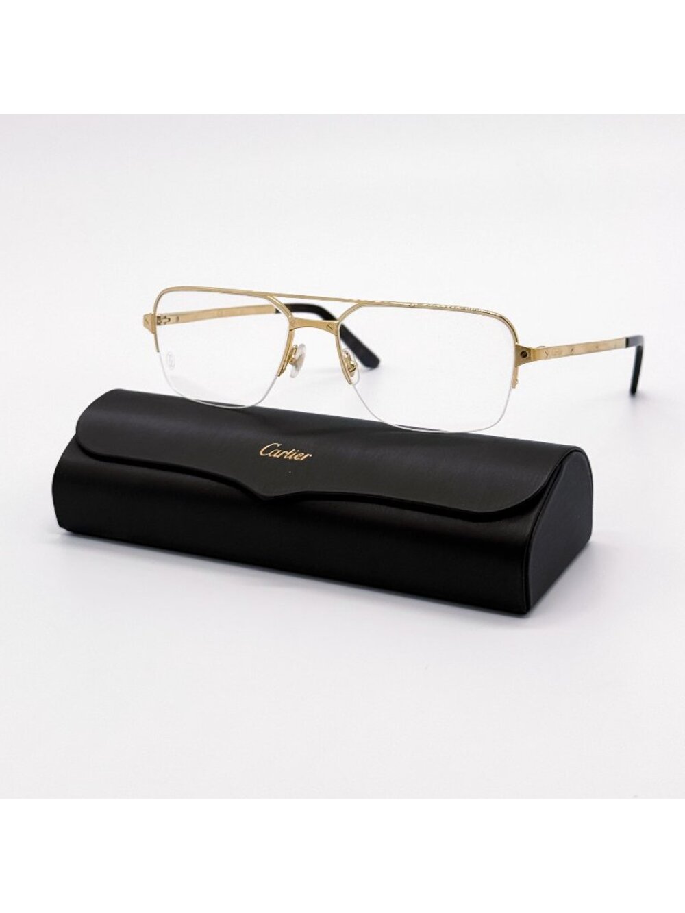 New Cartier CT0308O 003 Gold Men Eyeglasses Authentic